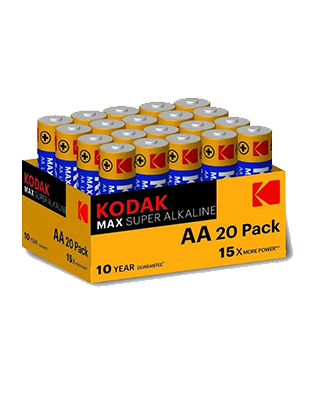 pilas alcalinas Kodak MAX AA LR6 PACK 20